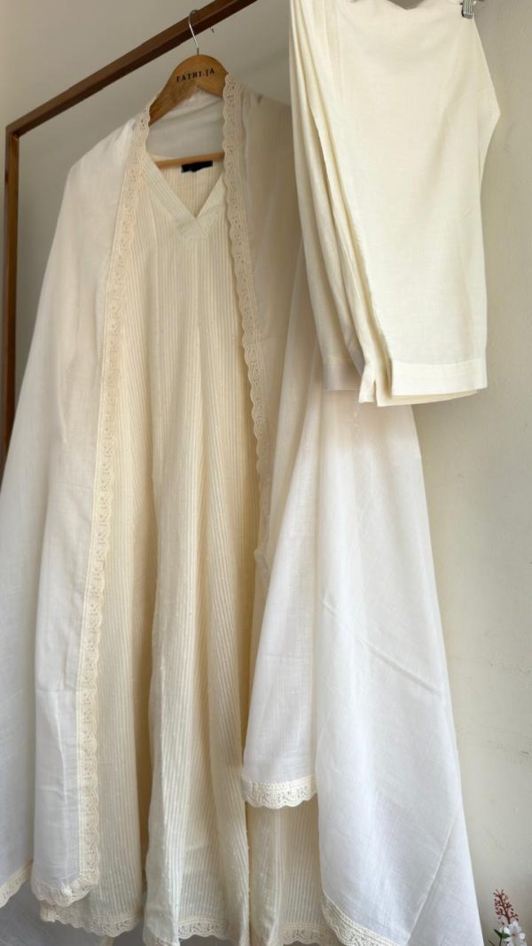 WhatsApp Image 2026-05-26 at 16.59.00 Ivory Textured A-Line Suit Set with Lace Dupatta – 3 Piece
