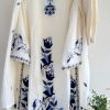 Blue Bloom Cotton 3-Piece Set – Off White