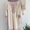 IMG_0394 Off-White Pakistani Style Cotton Suit Set – Pink & Aqua Embroider
