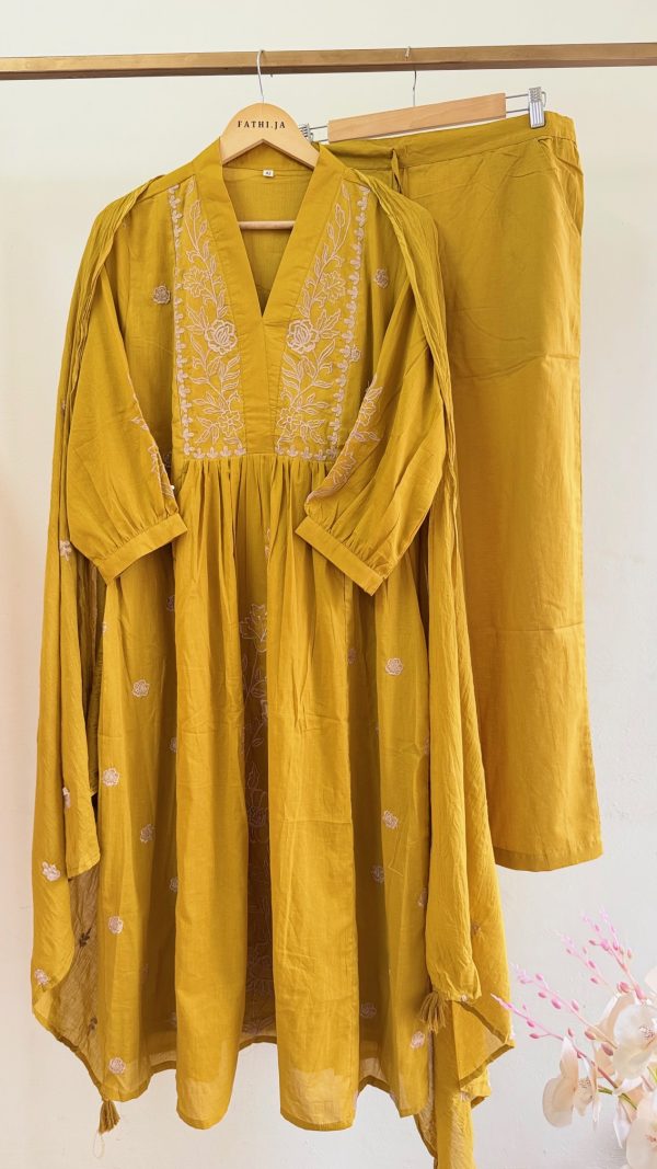 IMG_0817 Cotton V-Neck Anarkali with Embroidered Yoke