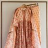 Peach Floral Anarkali Suit Set with Printed Palazzo & Dupatta
